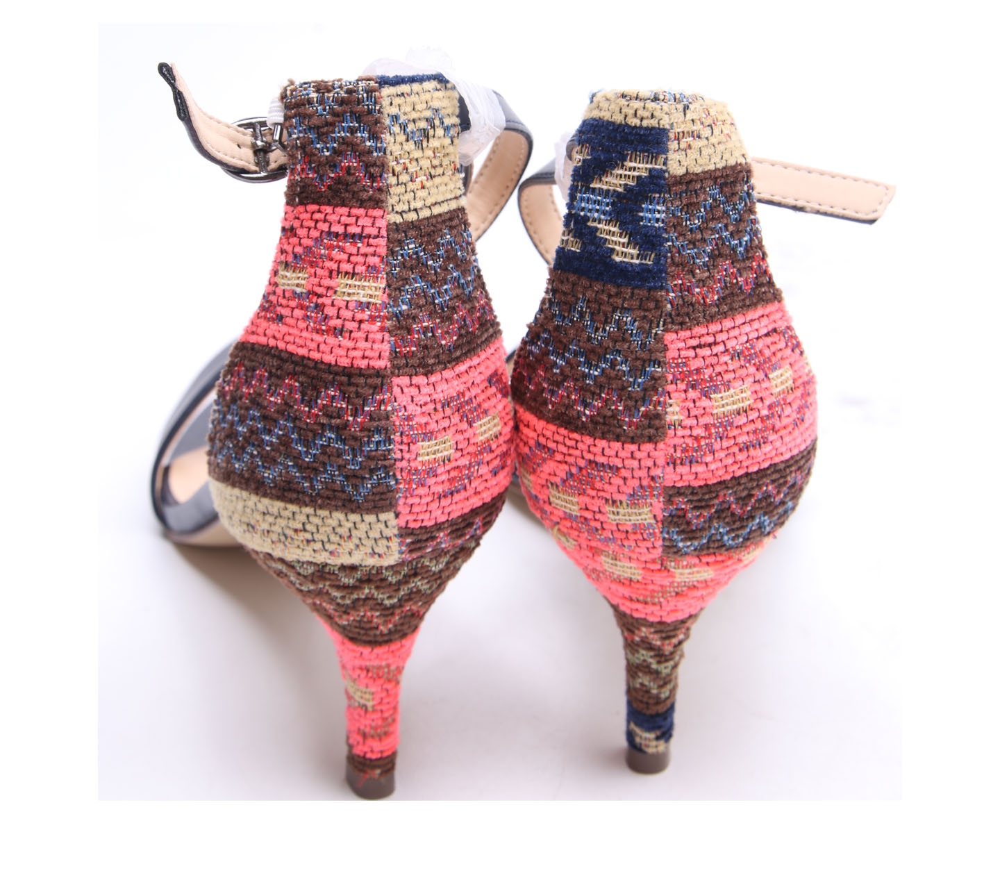 Berrybenka Navy and Multi Color Tweed Heels