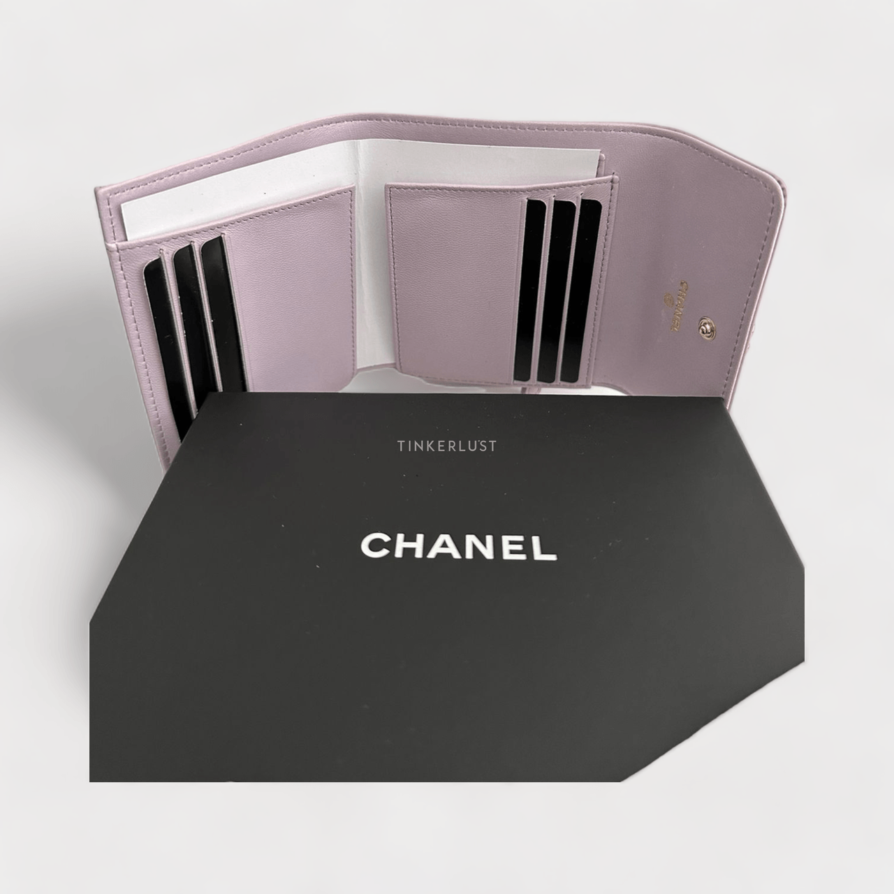 Chanel Boy Wallet Trifold Lilac LGHW #22