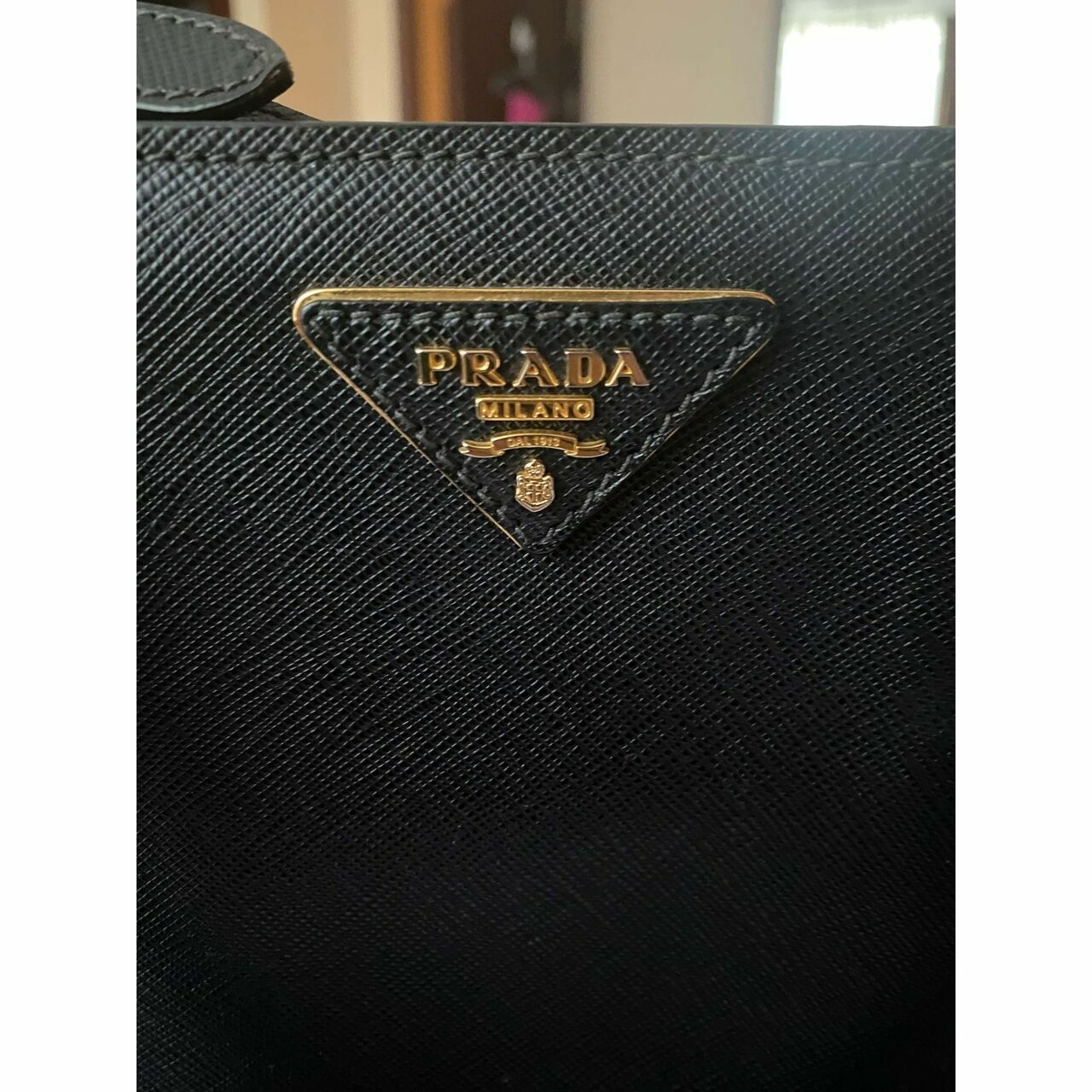 Prada Black Saffiano Zip Tote Bag