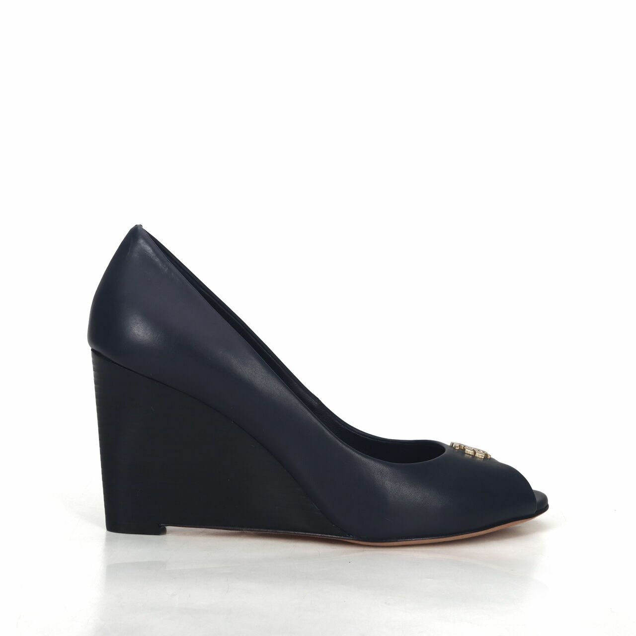 Tory Burch Jolie Open Toe Wedges Navy