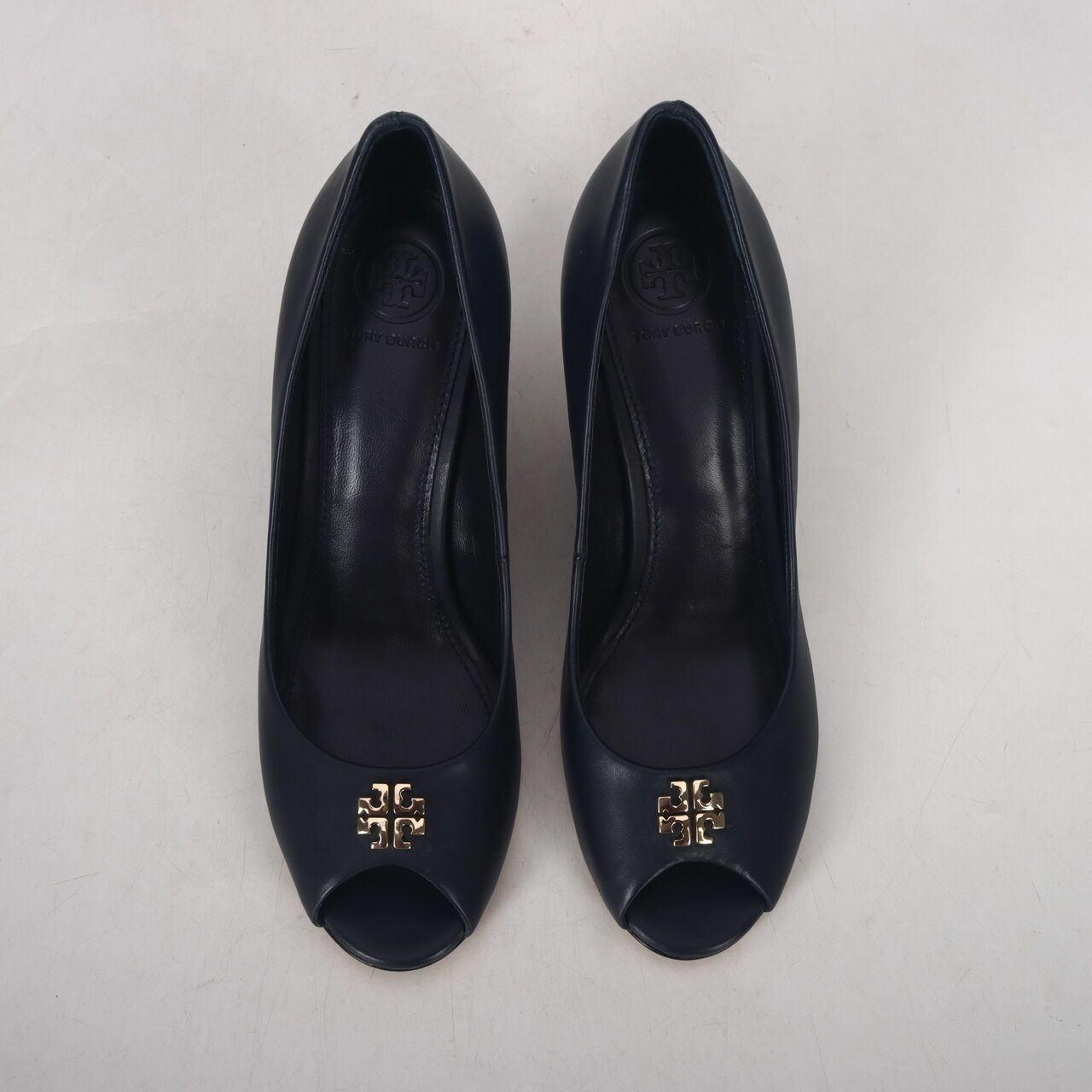 Tory Burch Jolie Open Toe Wedges Navy