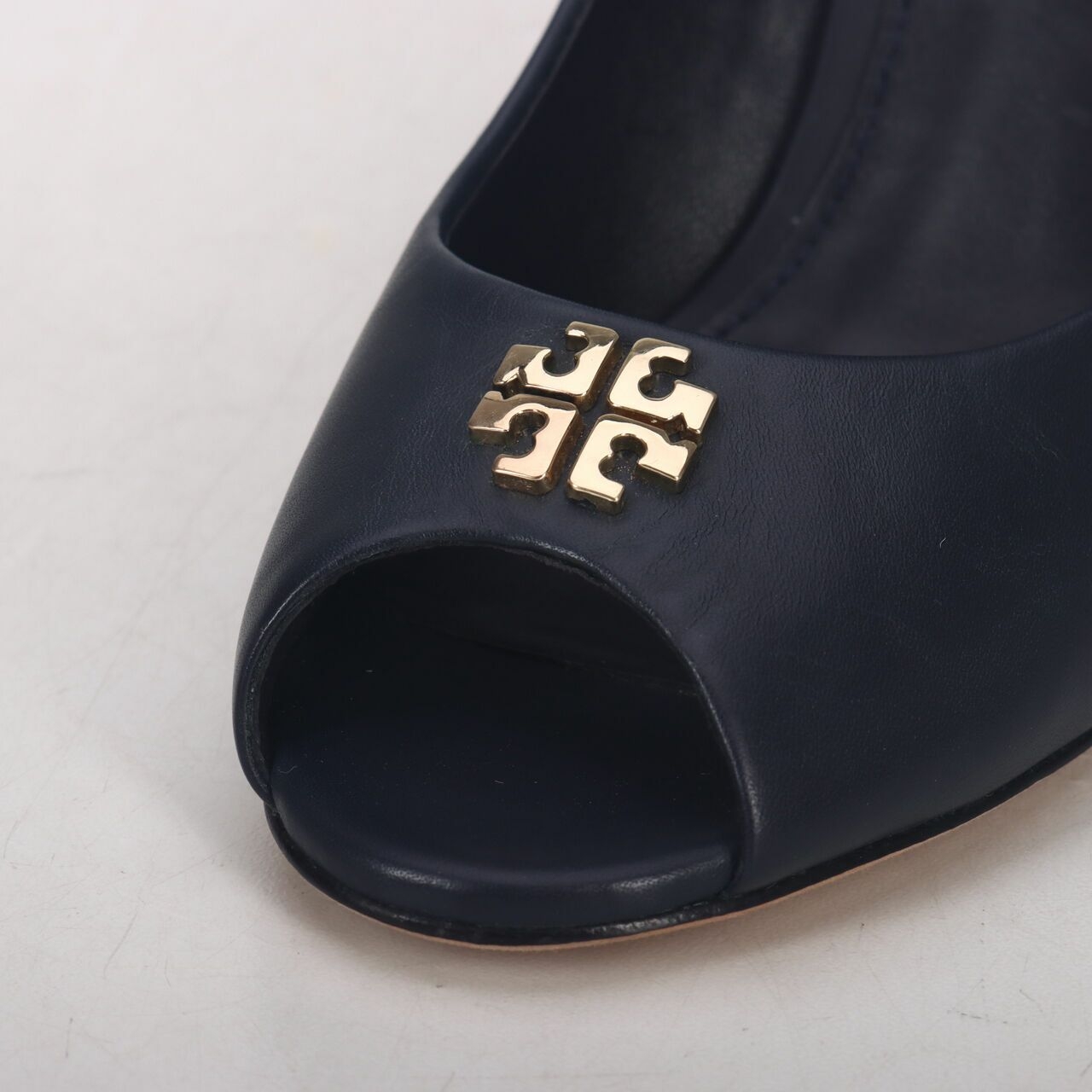 Tory Burch Jolie Open Toe Wedges Navy