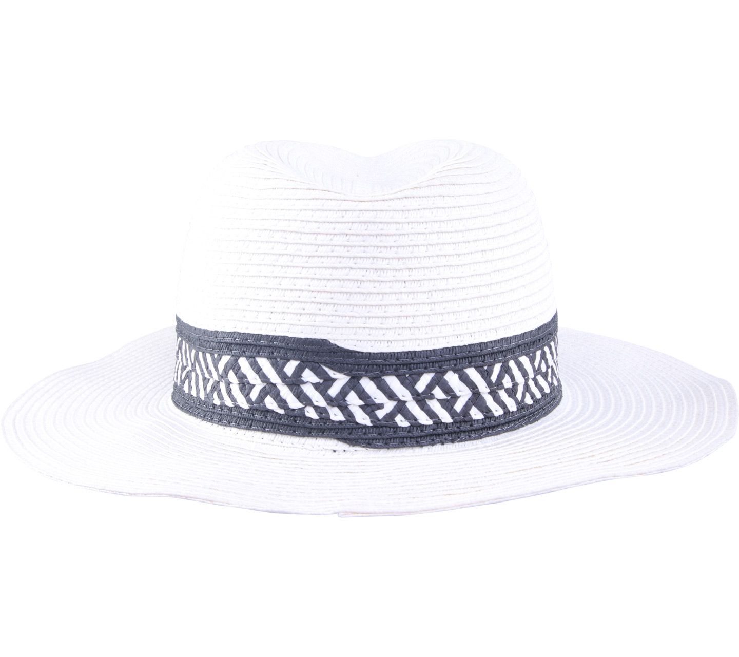 Zara Off White And Black straw Hats