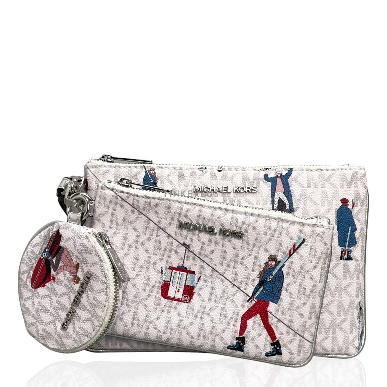 Michael Kors Jet Set Trio White Multi Wristlet