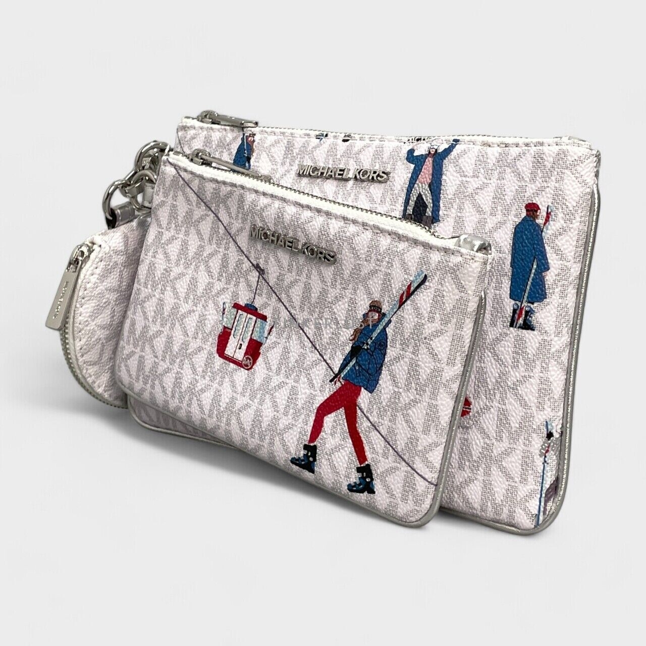 Michael Kors Jet Set Trio White Multi Wristlet