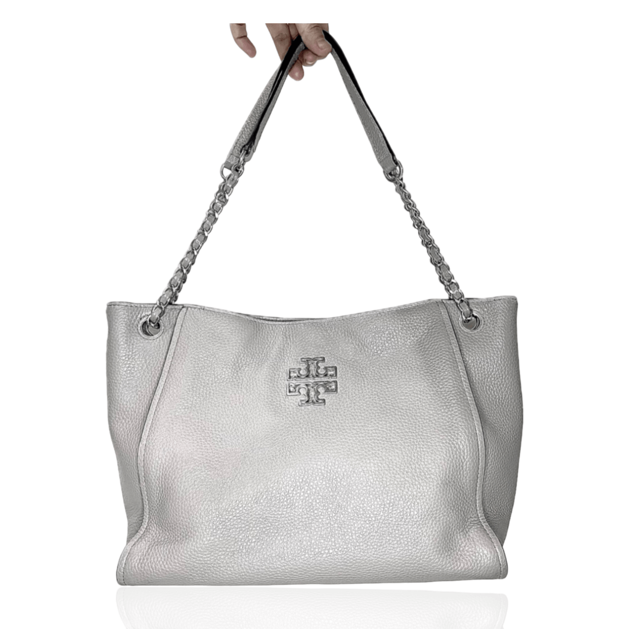 Tory Burch Britten Small Slouchy Grey Tote Bag