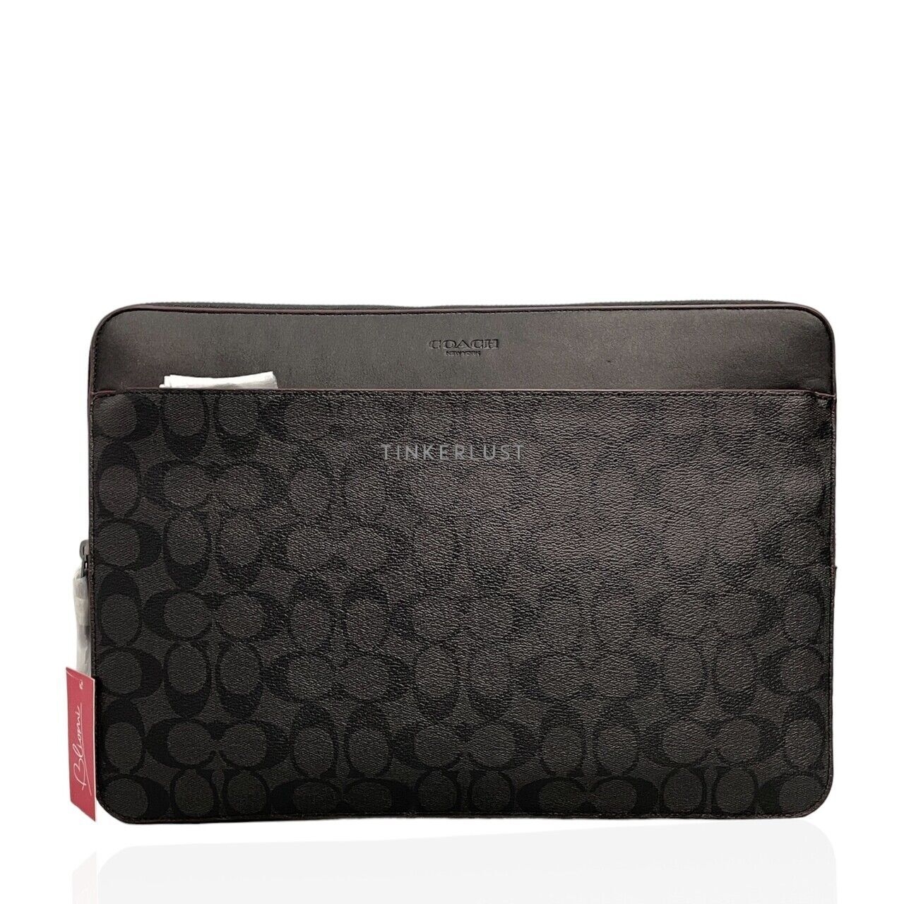 Coach Ethan Portofolio Signature Black Smooth Clutch