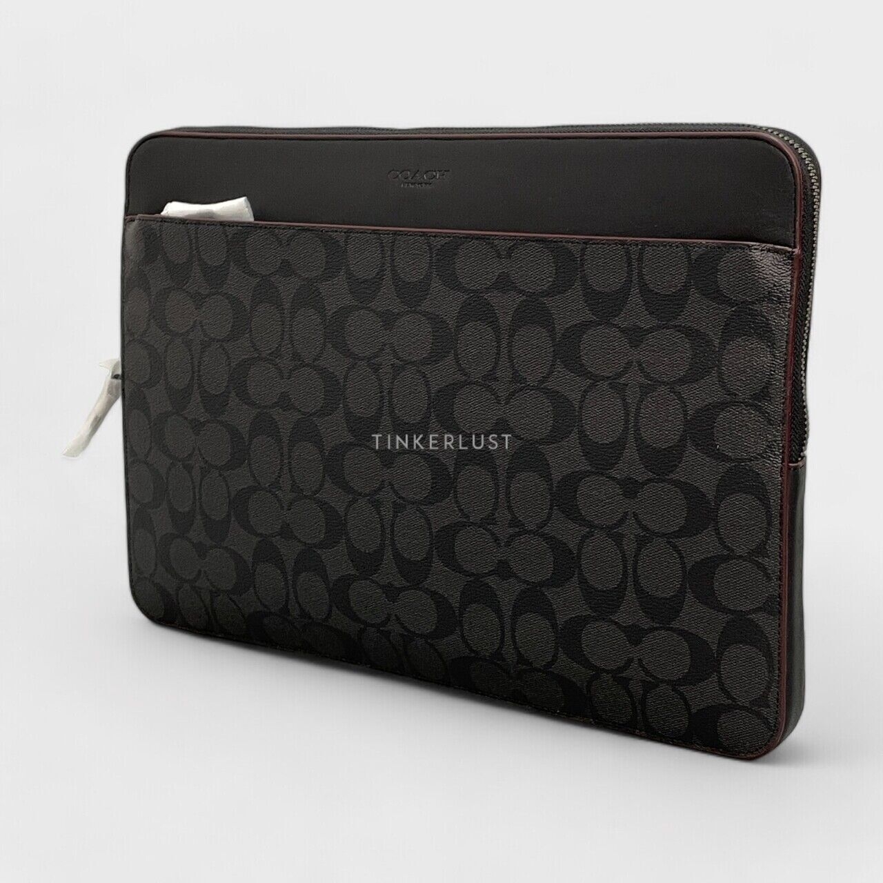 Coach Ethan Portofolio Signature Black Smooth Clutch