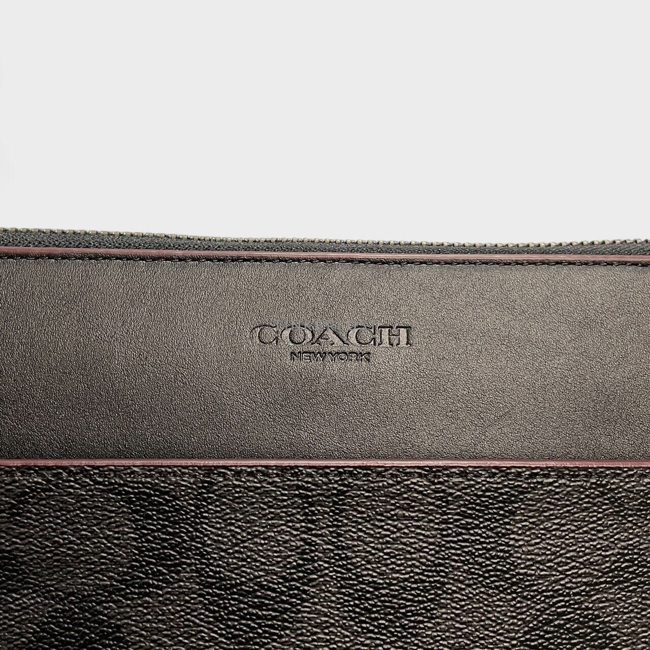 Coach Ethan Portofolio Signature Black Smooth Clutch