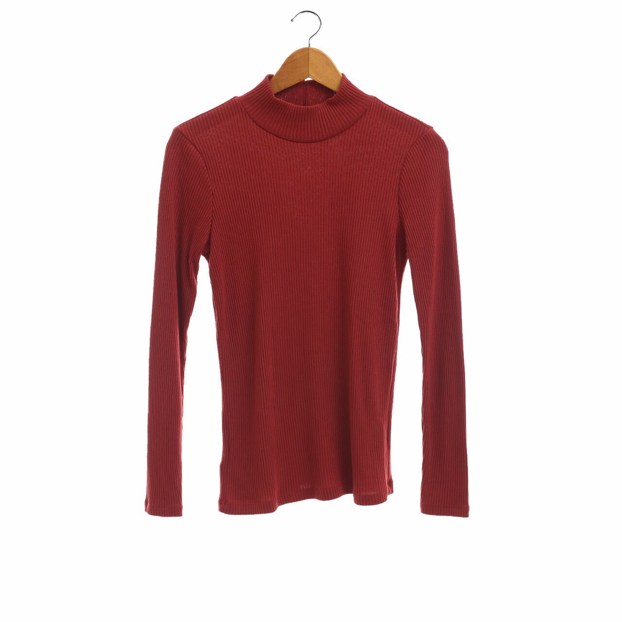 UNIQLO Red Turtleneck Blouse