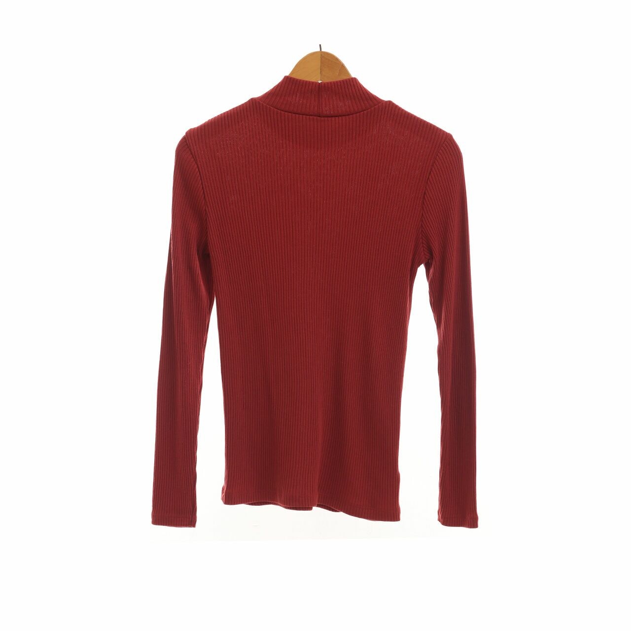 UNIQLO Red Turtleneck Blouse