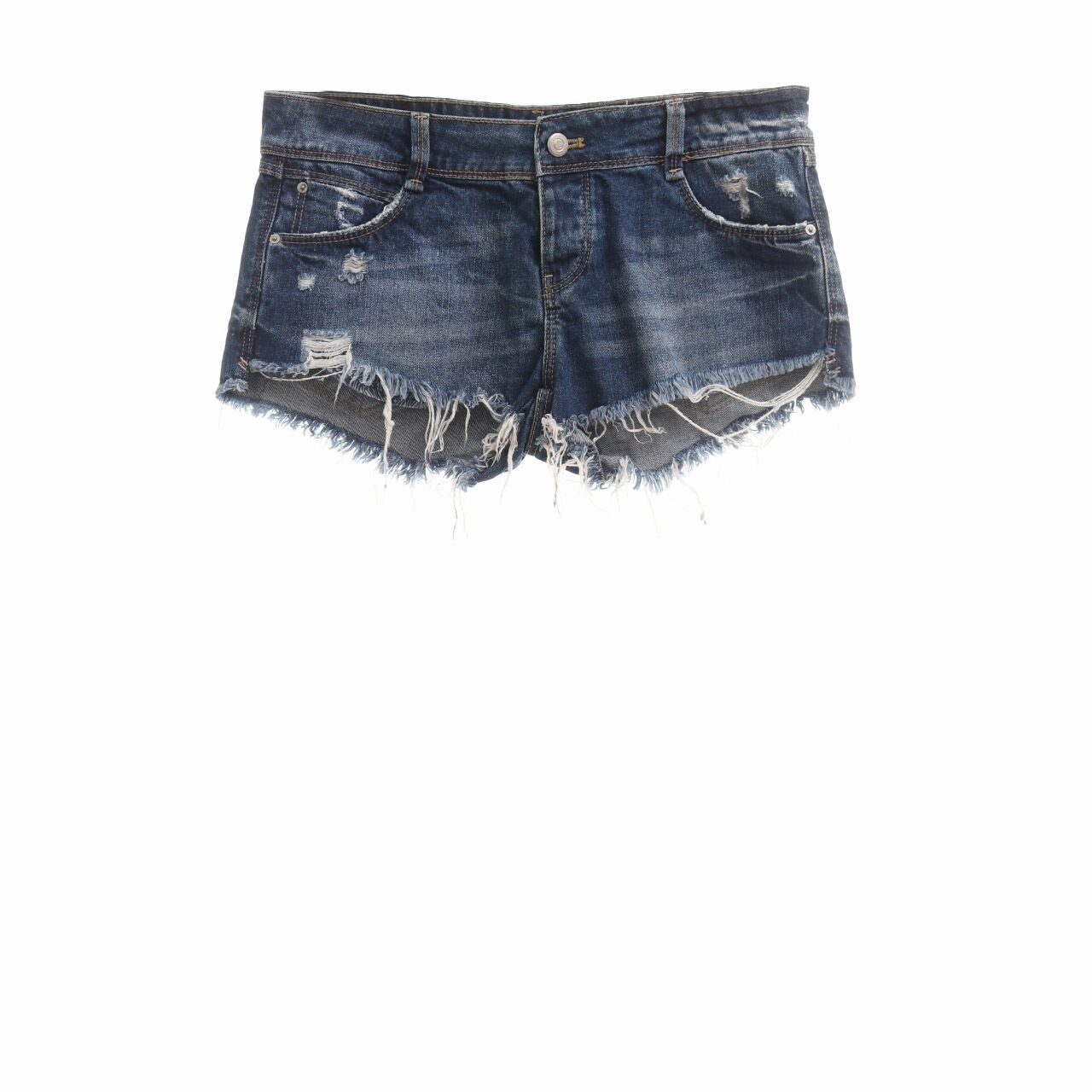 Zara Blue Ripped Short Pants