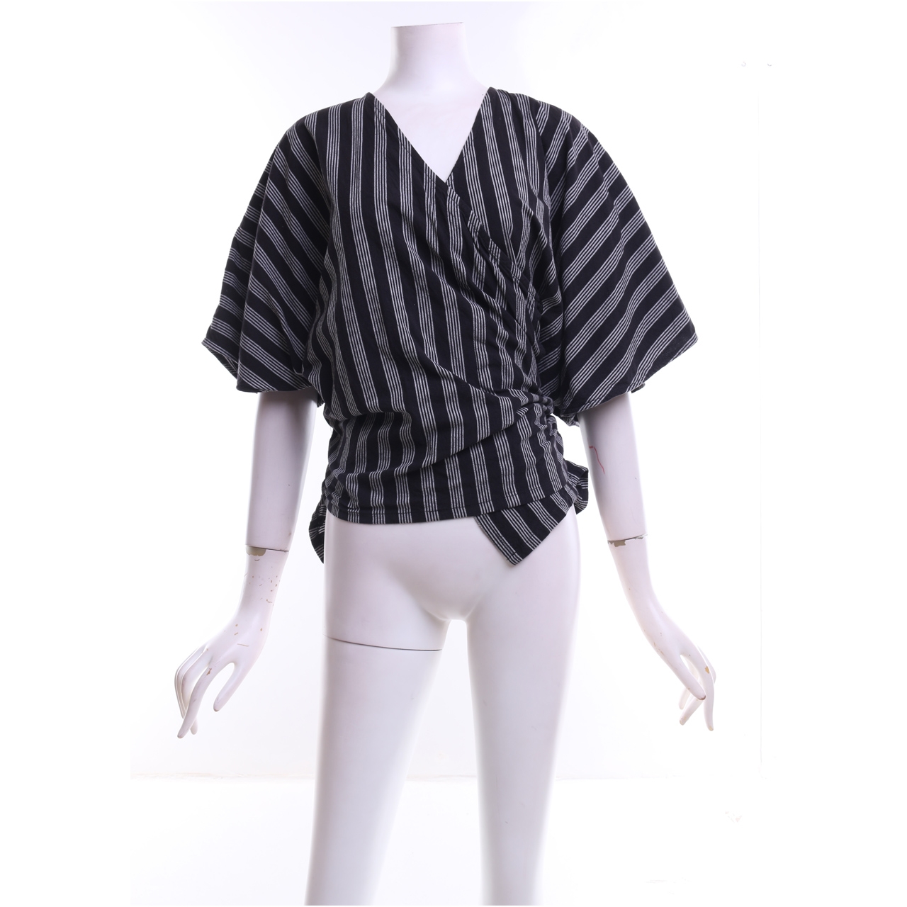 Private Collection Black And Off White Wrap Blouse