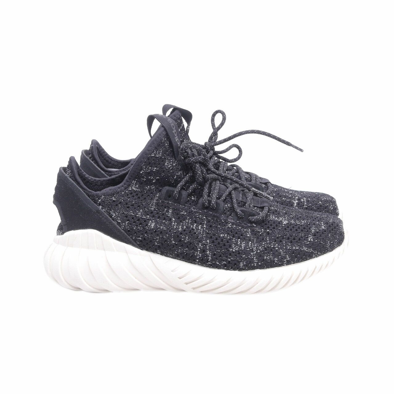 Adidas Black & Silver Tubular Doom Sock Pimeknit Sneakers