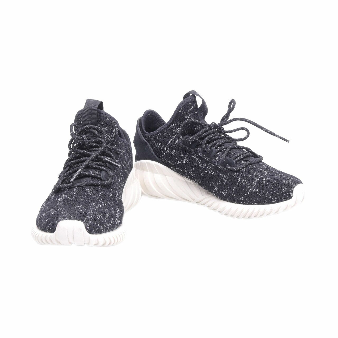 Adidas Black & Silver Tubular Doom Sock Pimeknit Sneakers