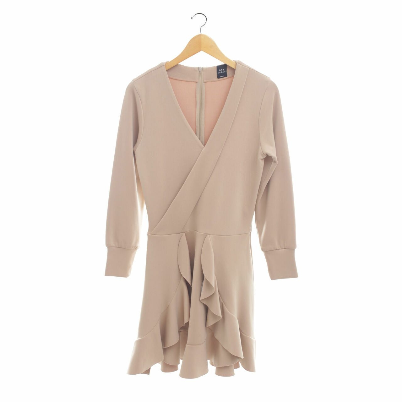 Love + Flair Brown Ruffle Wrap Mini Dress