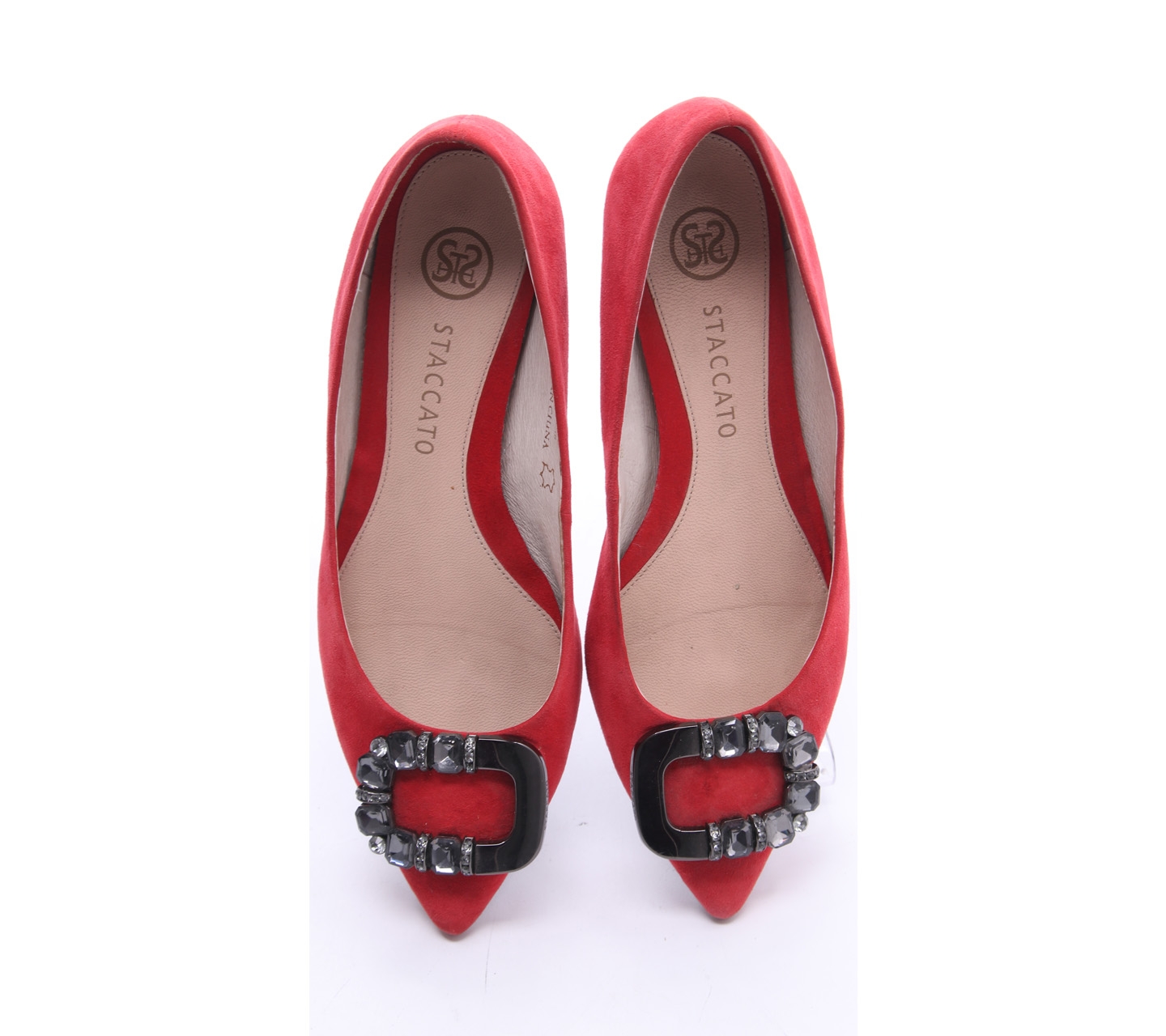 Staccato Red Suede Slip On Flats