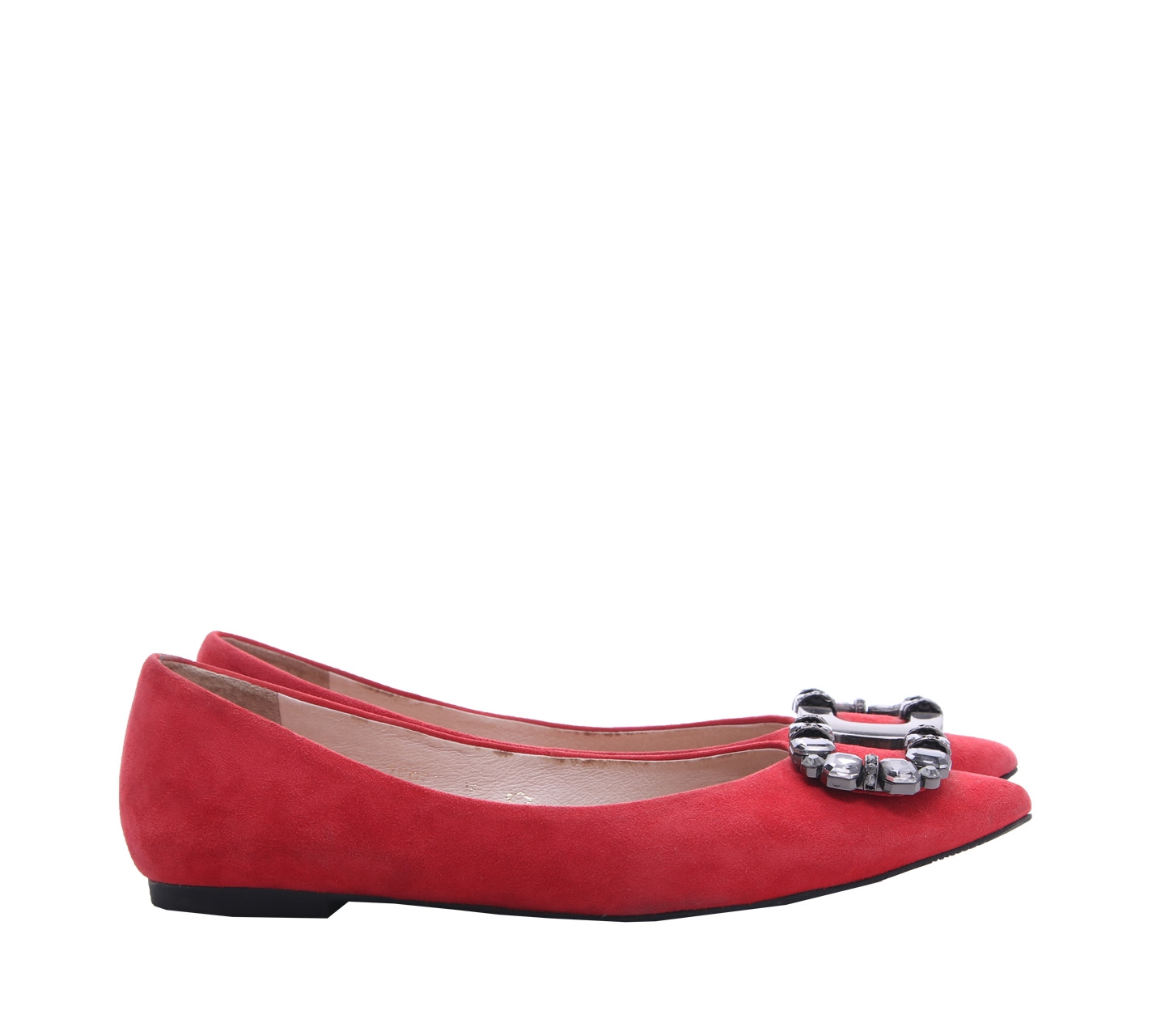 Staccato Red Suede Slip On Flats