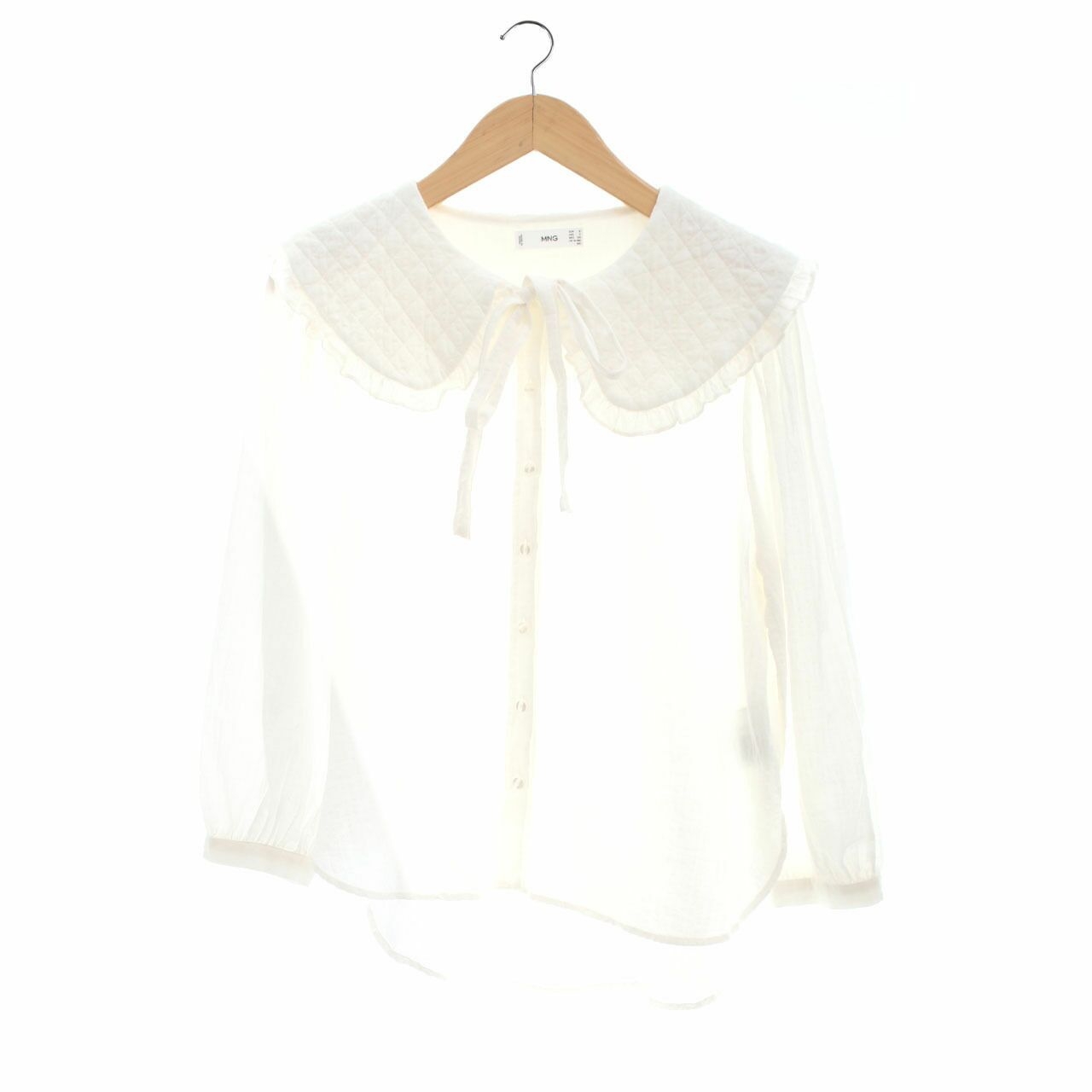 Mango White Long Sleeve Shirt