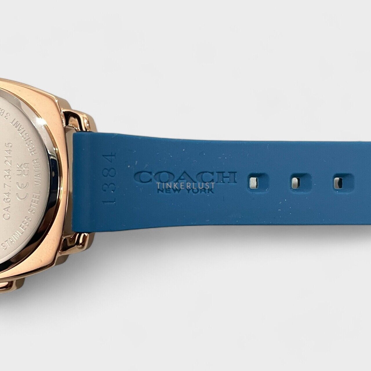 Coach Boyfriend Mini Rose Gold Dial Blue Silicone Watch