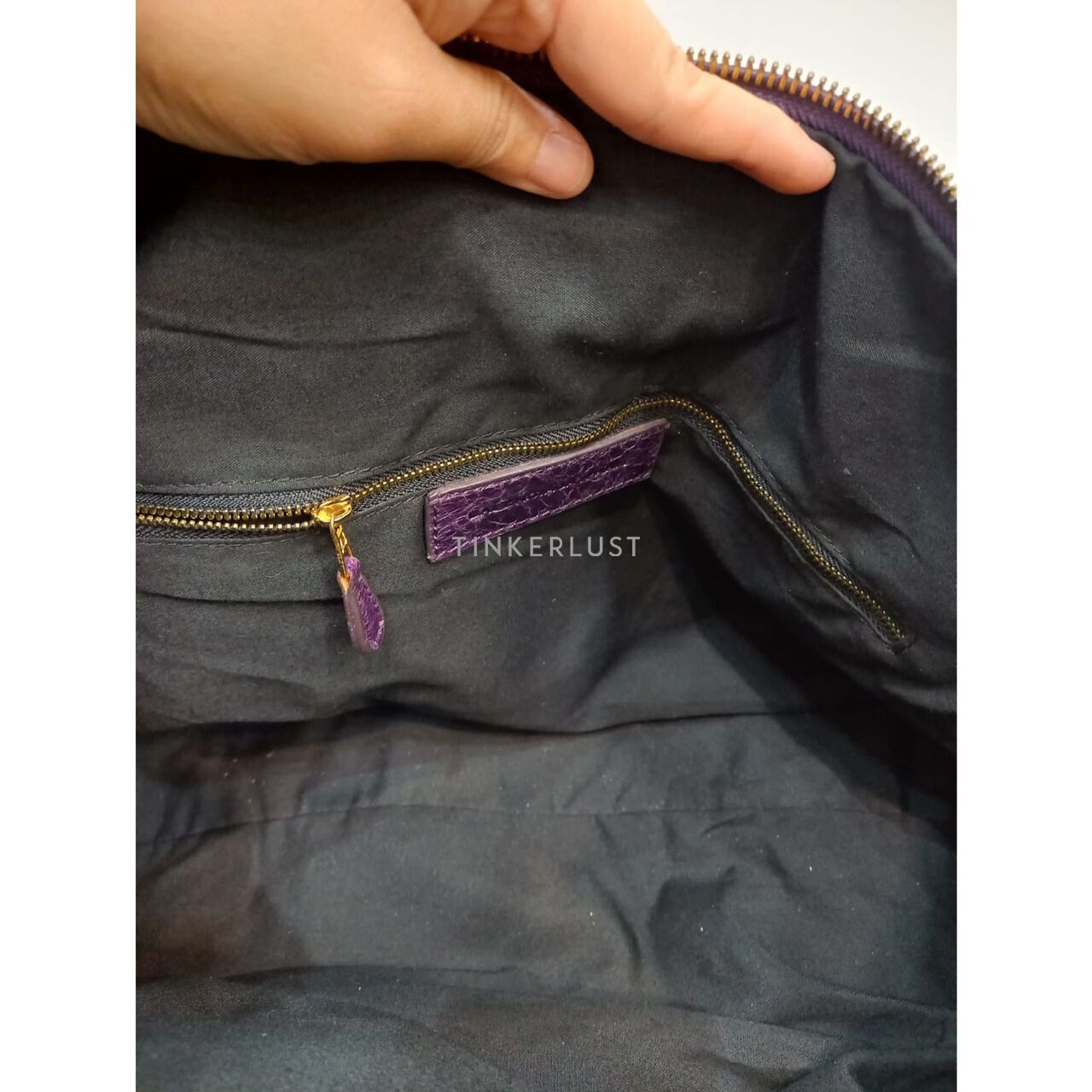 Balenciaga Work Leather Purple GHW Handbag