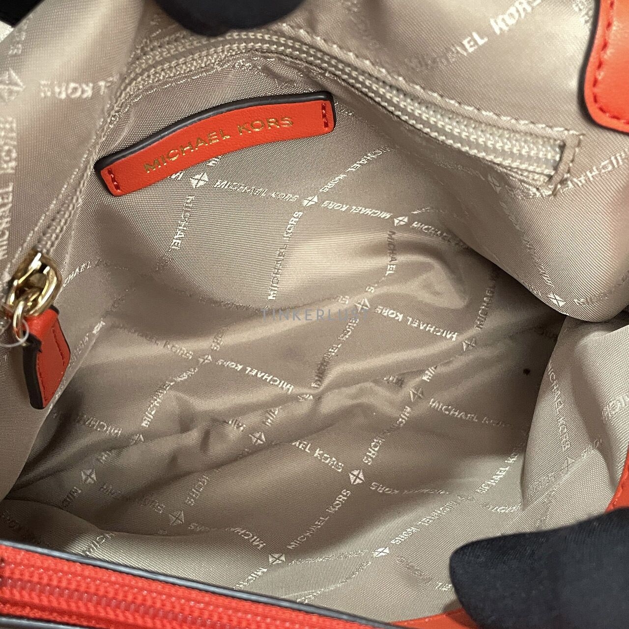 Michael Kors Orange Peyton Medium Faux Leather Shoulder Bag