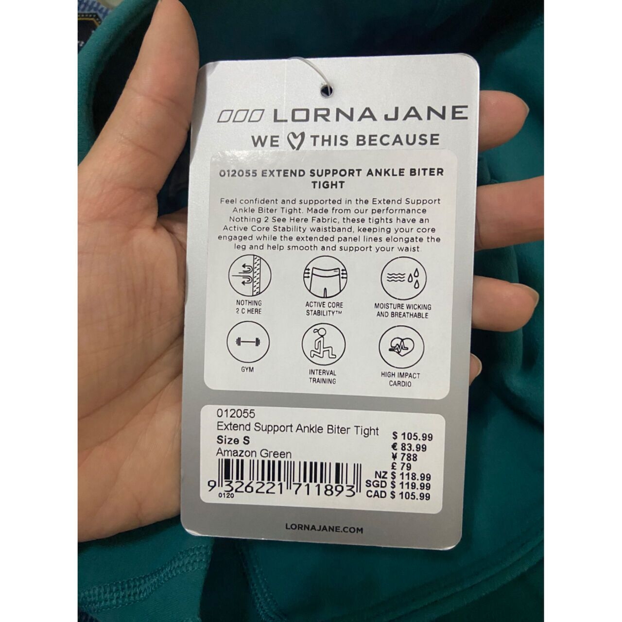 Lorna Jane Teal Green Legging Pants