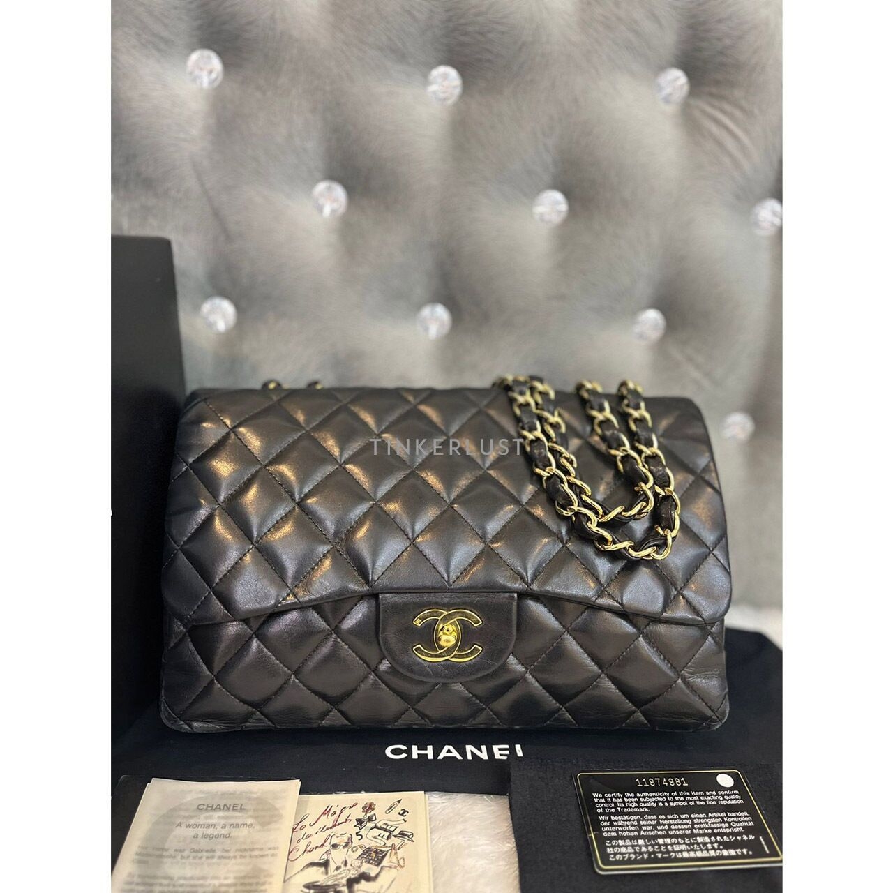 Chanel Classic Medium Black Lambskin #11 GHW Shoulder Bag