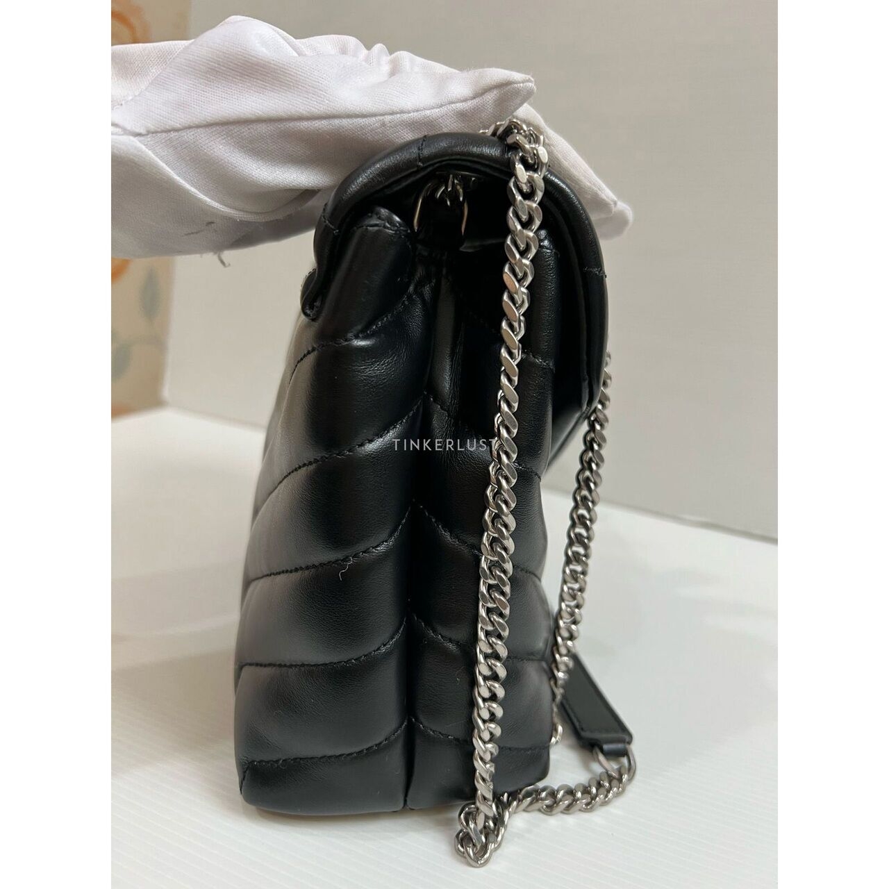 Saint Laurent Loulou Small Black Calfskin SHW Shoulder Bag