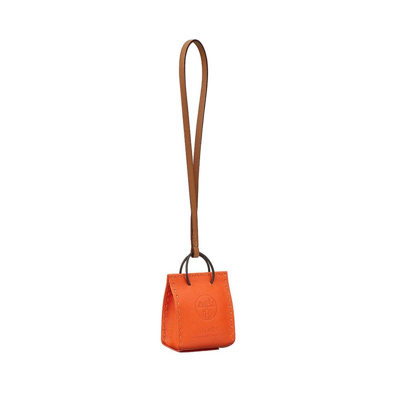 Hermes Orange Bag Charm Feu Gold