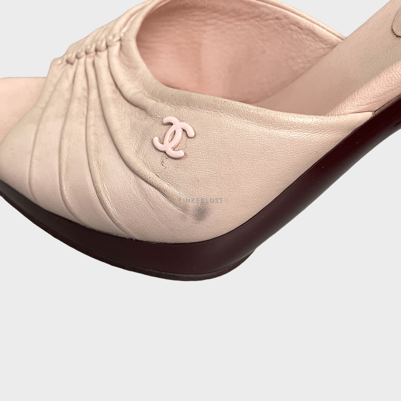 Chanel Light Pink Open Toe Heels