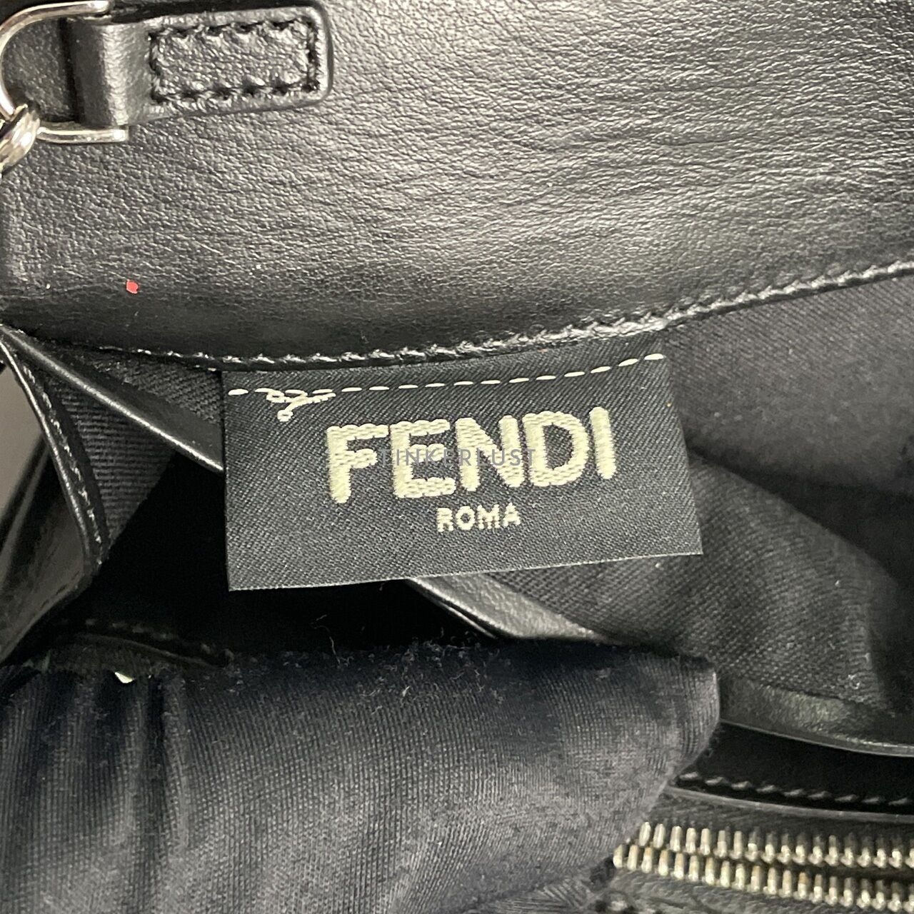 Fendi Studs Continental Black Leather SHW Wallet On Chain